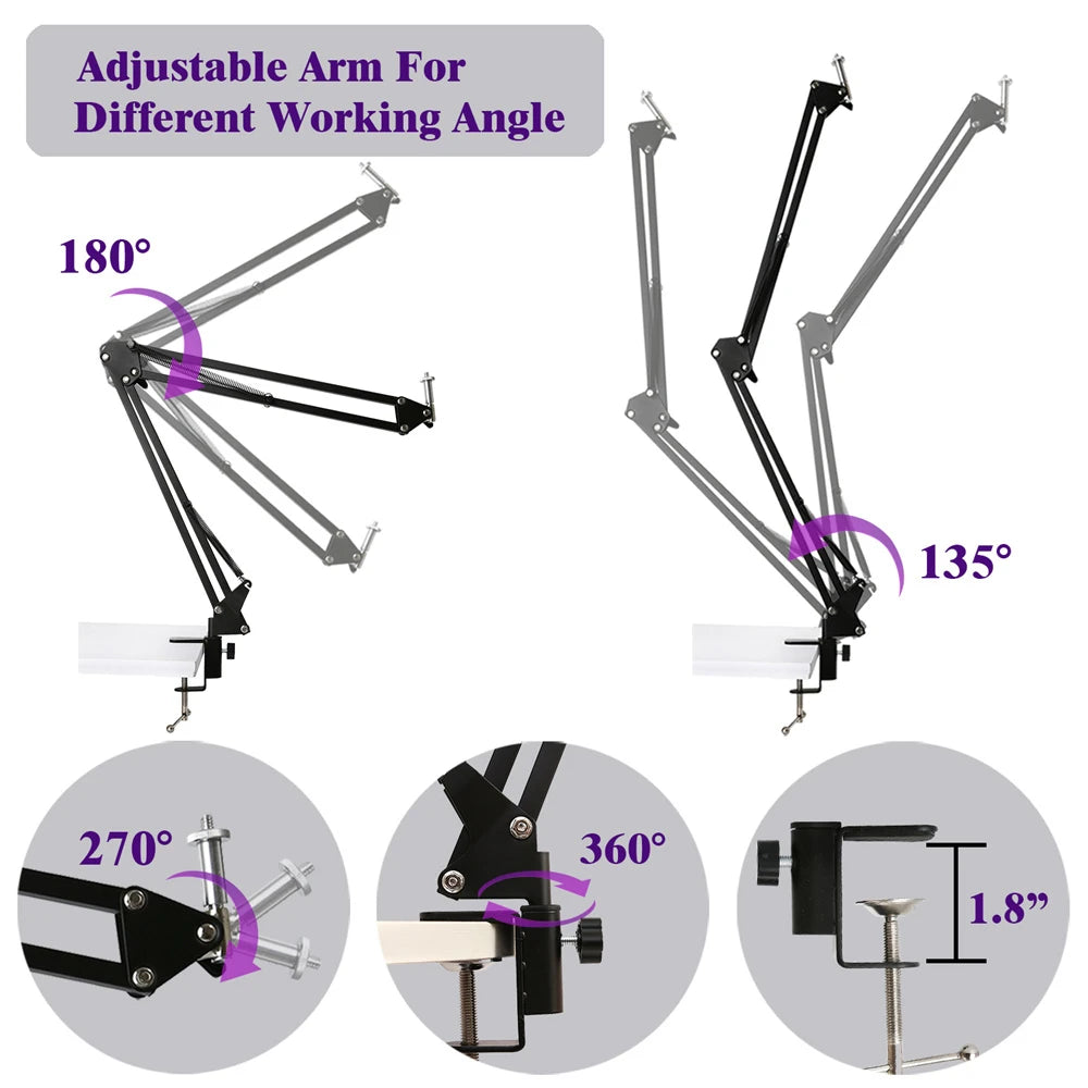 Camera Phone Tripod Table Stand with Phone Clip Ballhead Overhead Shoting Magic Arm for Smarthone Camera Video Light Live Stream