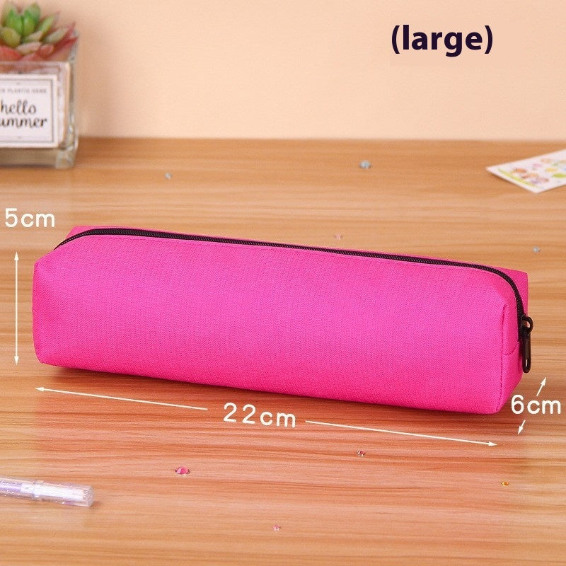 Solid Color Oxford Cloth Large Capacity Student Minimalist Stationery Case