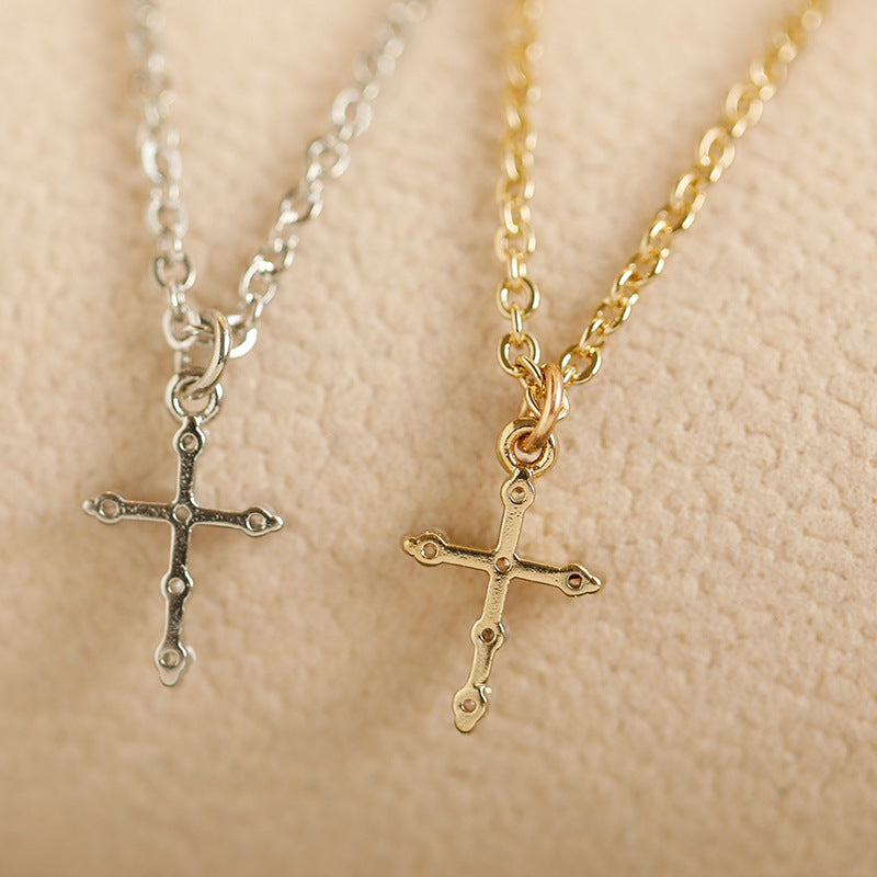 Korean Style Simple Fashion Cross Diamond Necklace