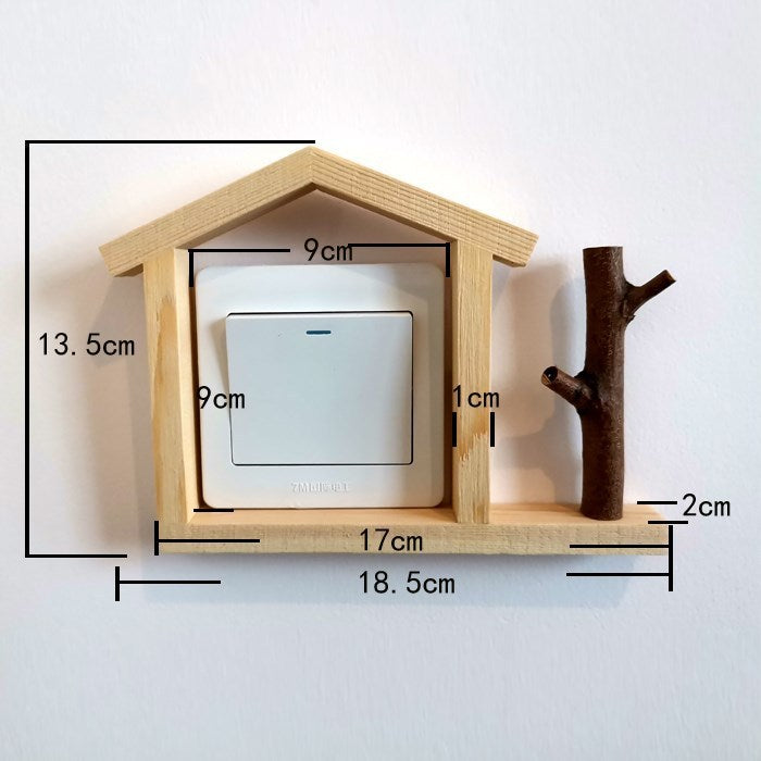 Log Hydroponic Decoration Wooden Sticker Socket Frame