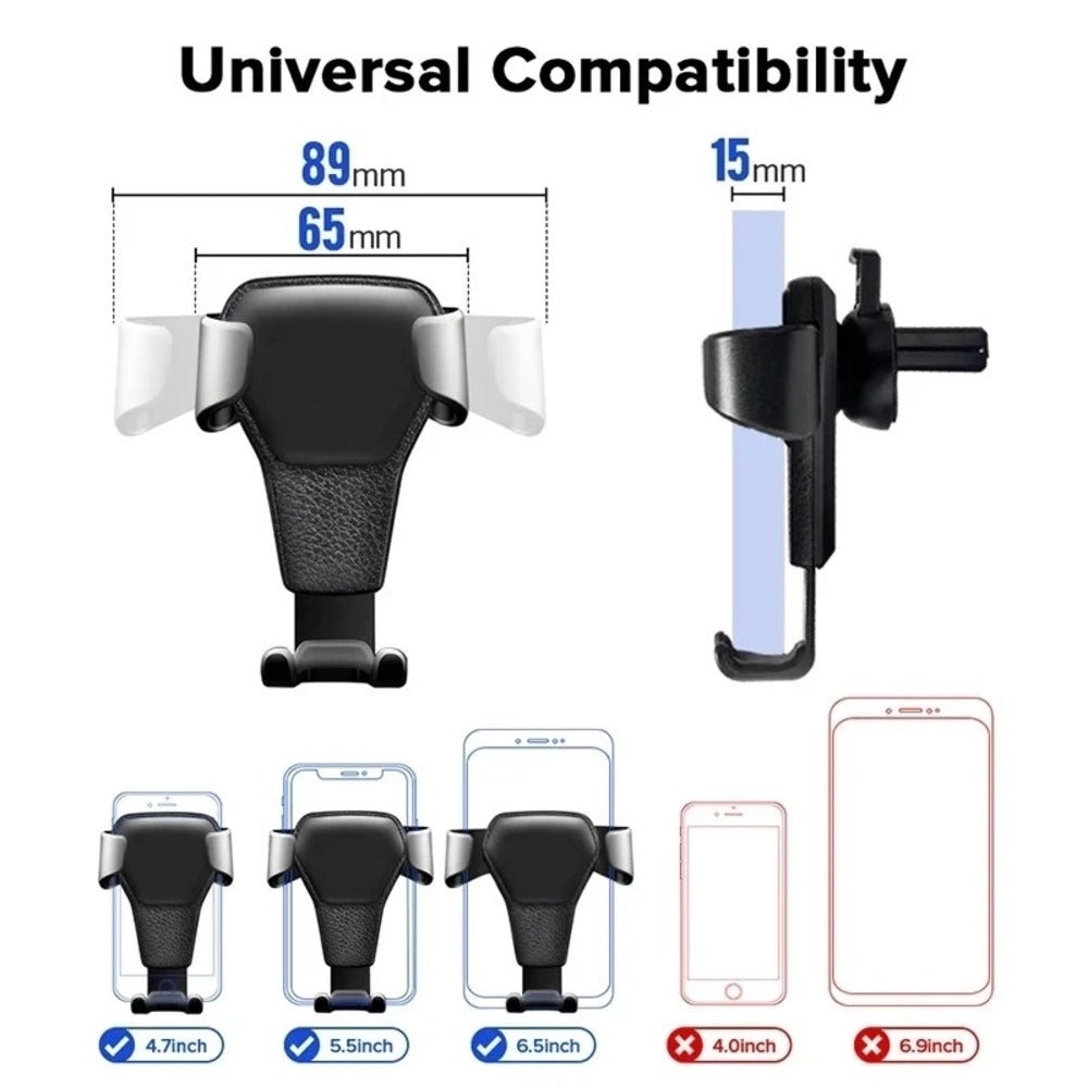 Universal Gravity Phone Holder Car Air Vent Mount Metal Mobile Stand GPS Support For Smartphone Air Vent Stand Cradle For Mobile Cell Phone