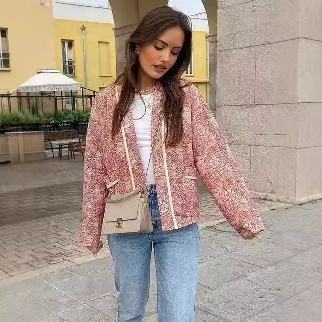 Fashion Women's Wear Printed Cotton Jacket