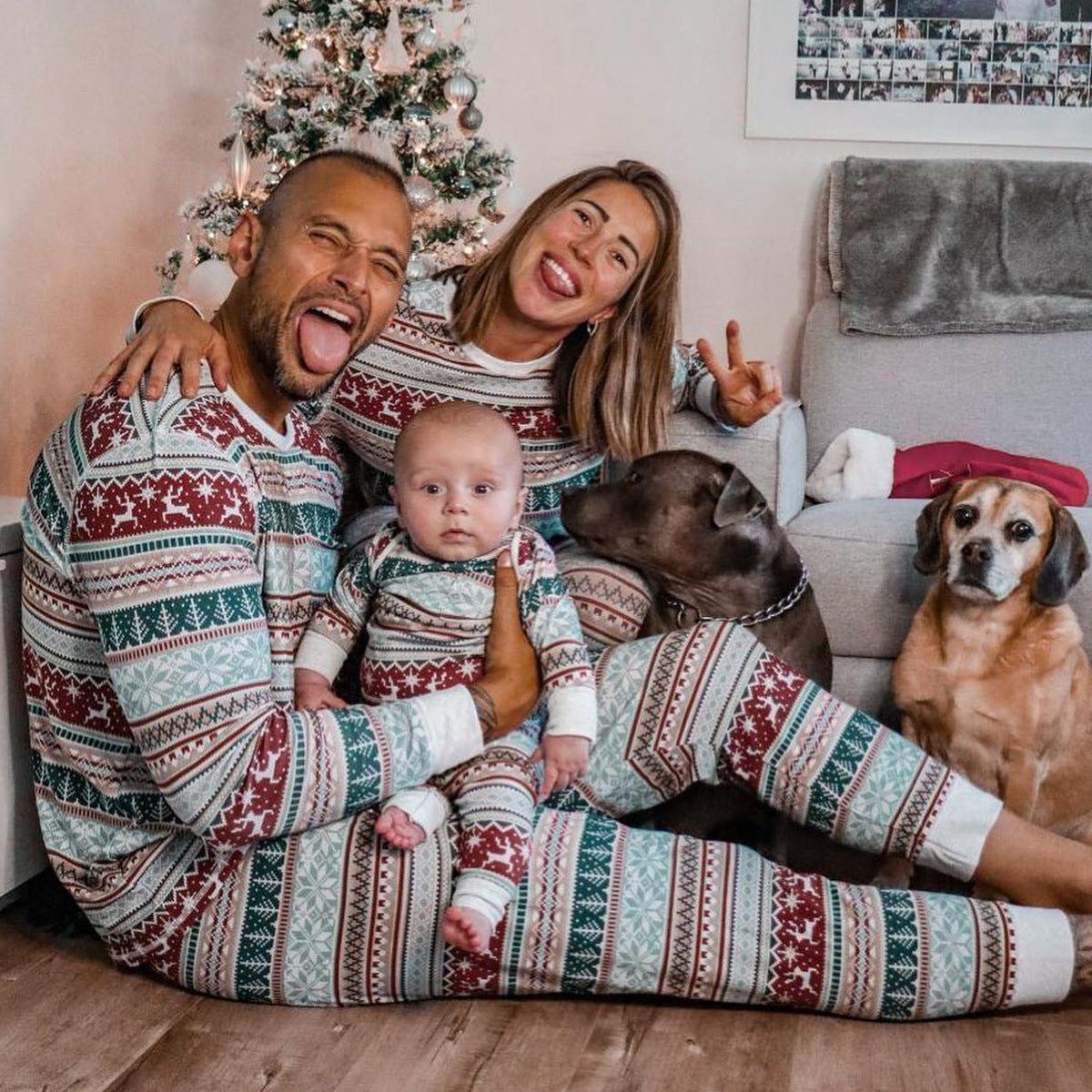 European And American Christmas Homewear Family Set Pajamas