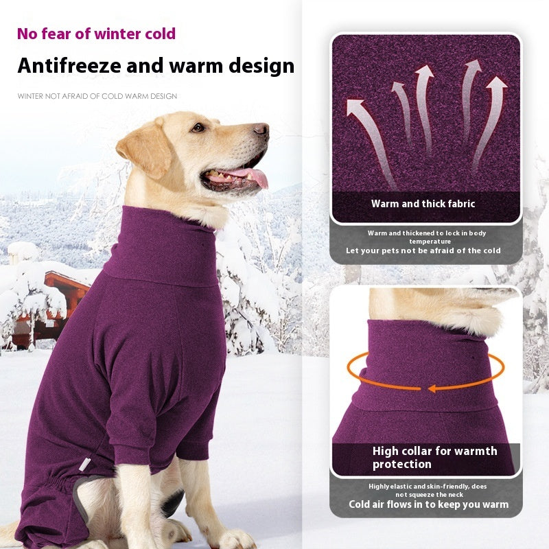 Dog Four-legged Clothes High Collar Warm Cold-proof Polar Fleece Dog Clothes