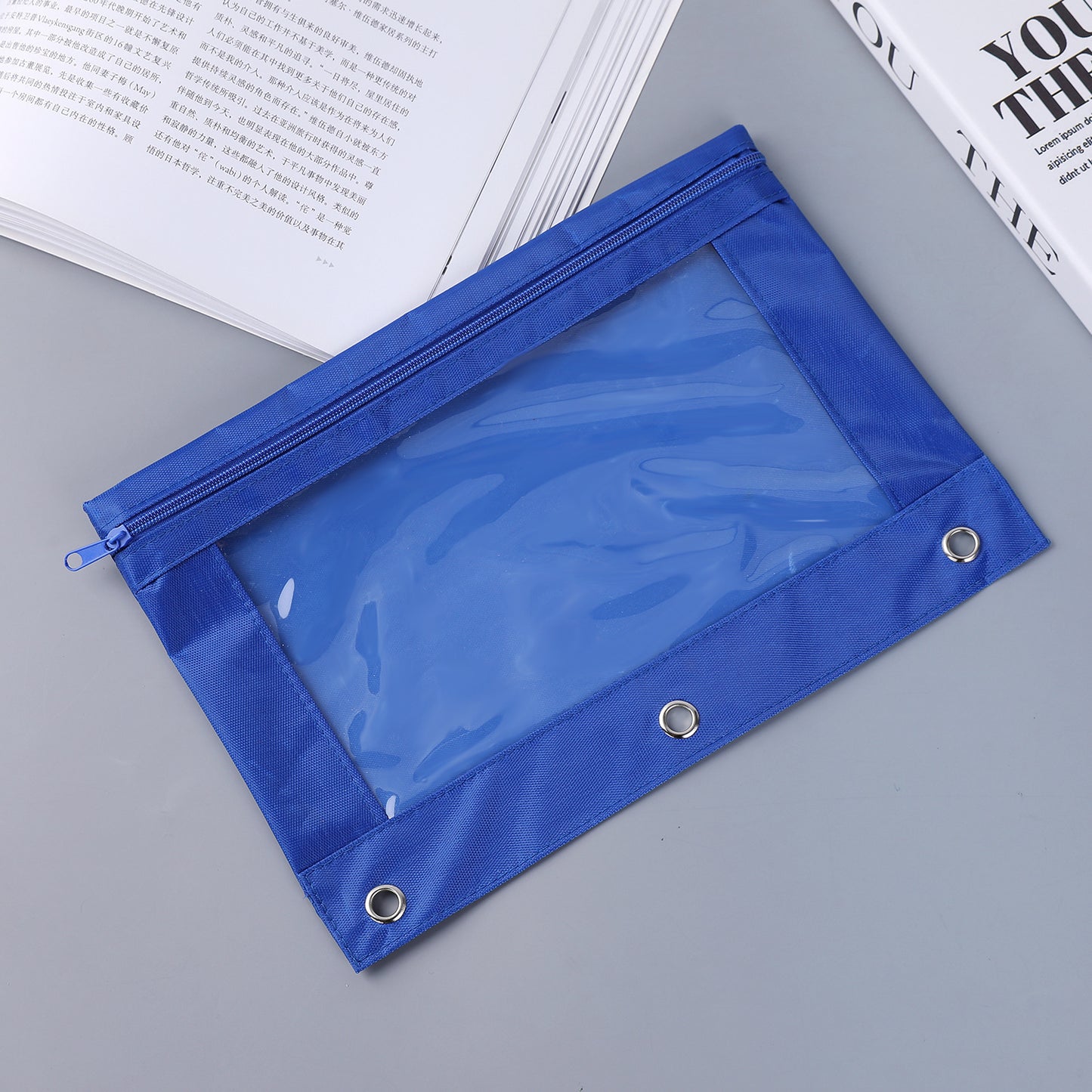 Three-hole Transparent Oxford Cloth Loose-leaf Air Hole Large Capacity Stain-resistant Stationery Case