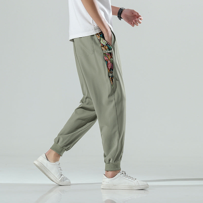 Plus Size Cropped Pants Chinese Style Men's Trendy Casual Pants