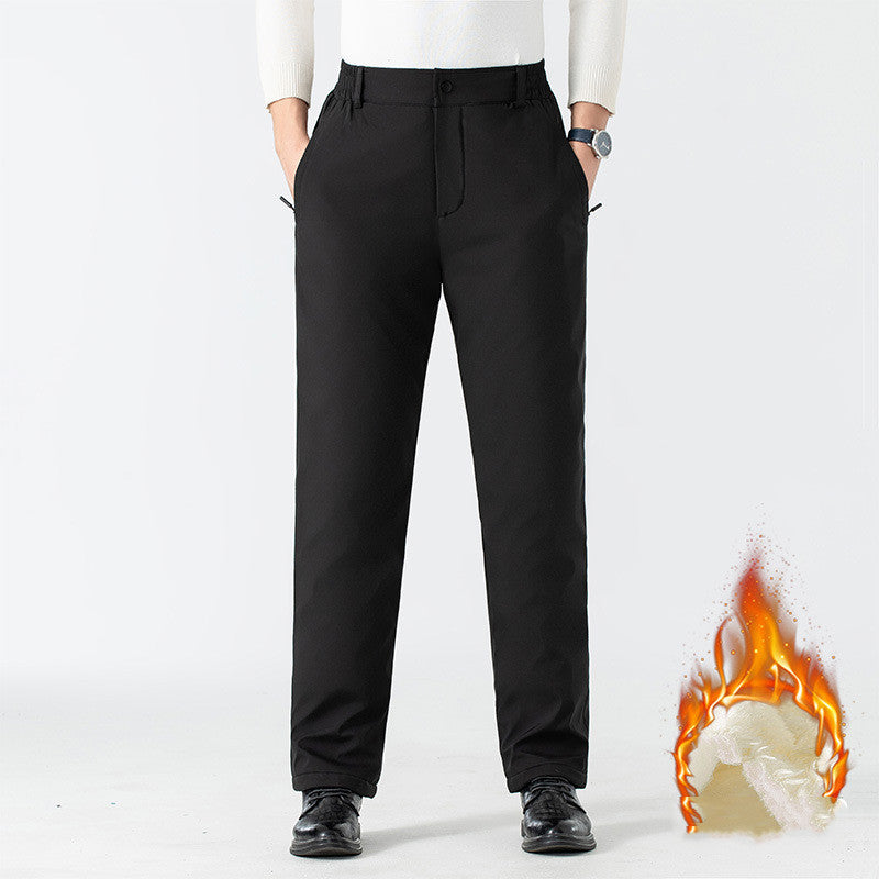 New Men's Winter Trousers Plus Velvet Thickened Lamb Pants Casual Warm Loose Sports Pants