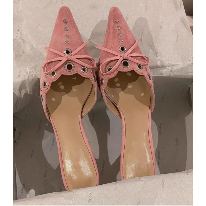 Women's Bowknot Hollow-out High Heel Sandals