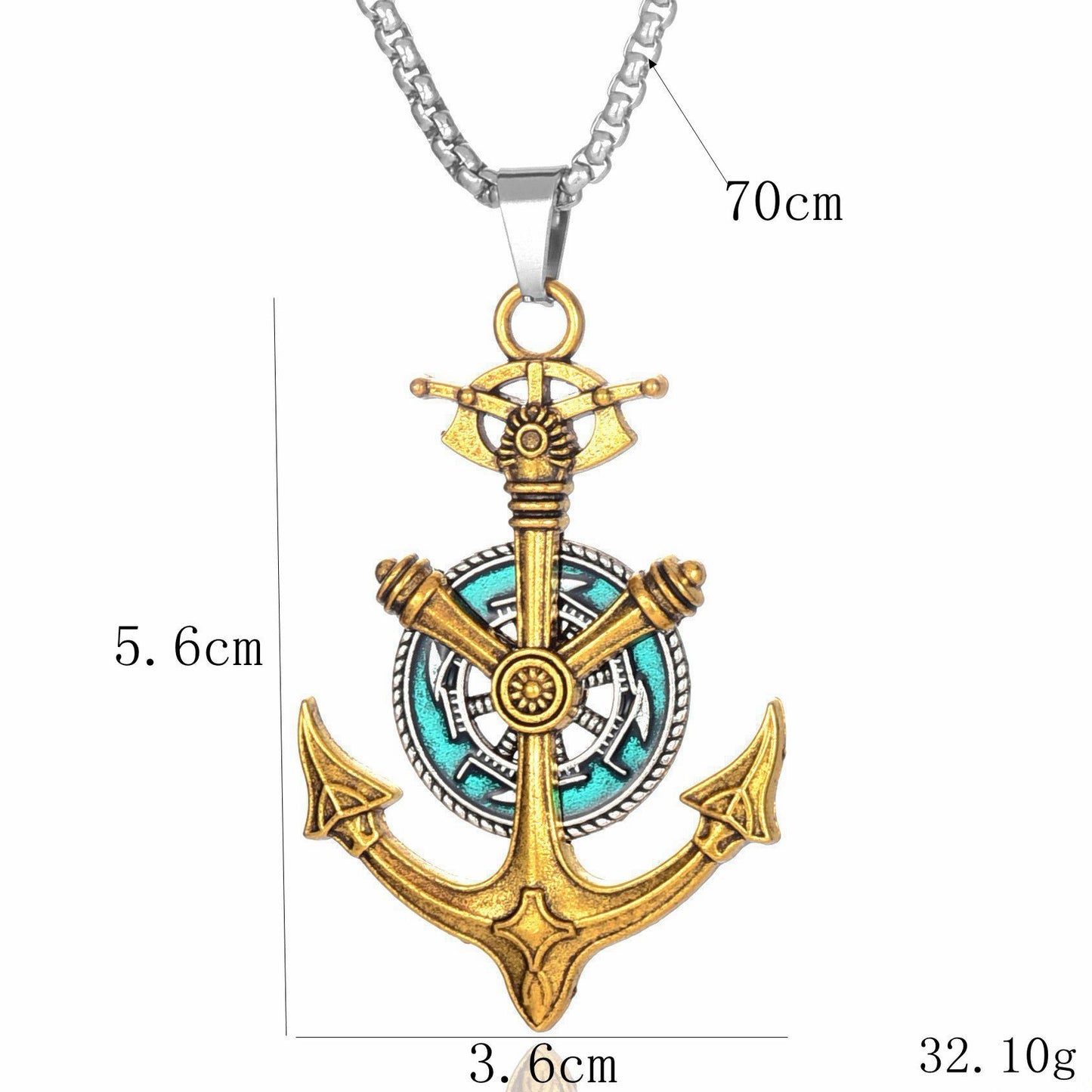 Vintage Anchor Necklace Fashion Street Hip Hop Sweater Chain For Women Men