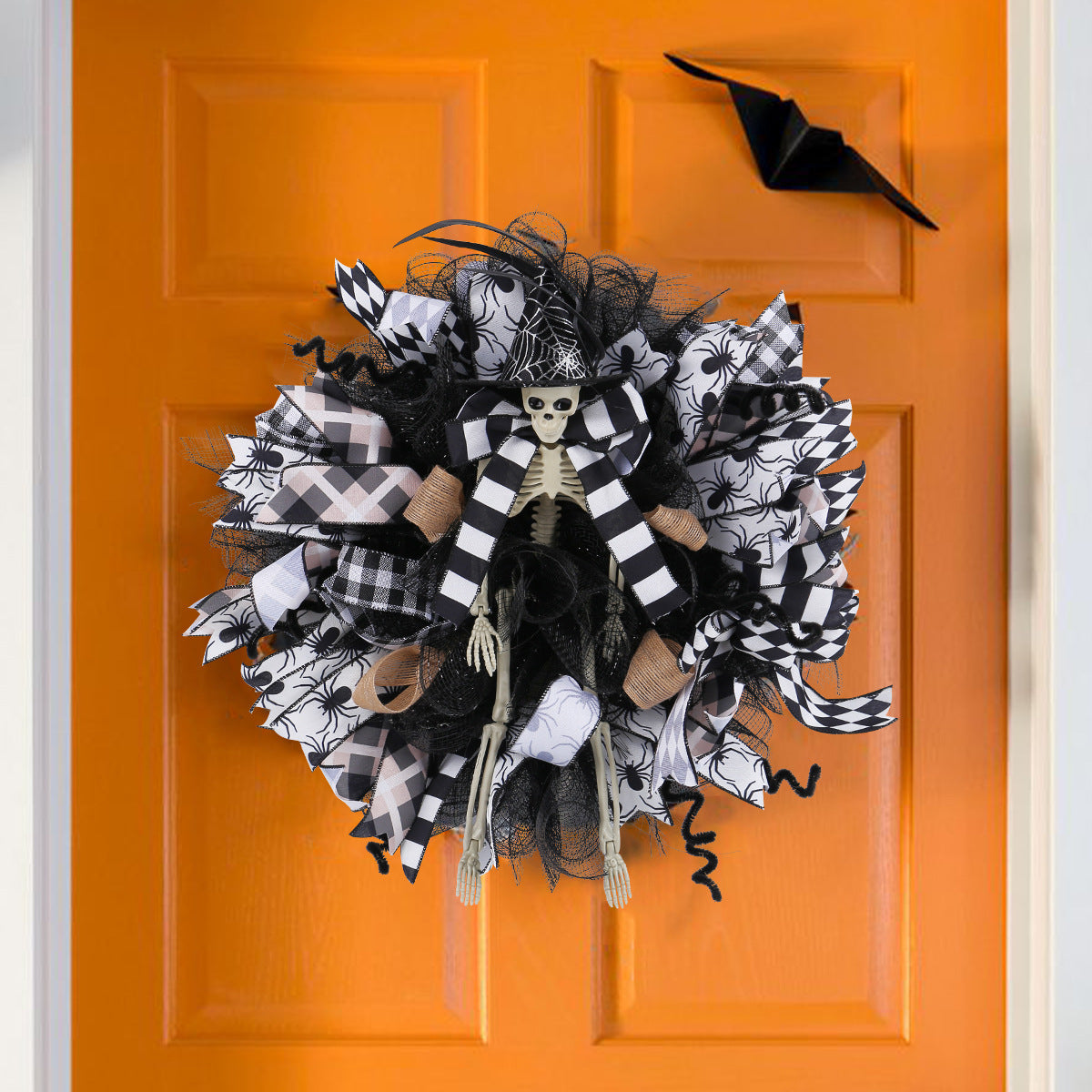 Halloween Witch Hat Skull Mesh Garland Door Ornaments