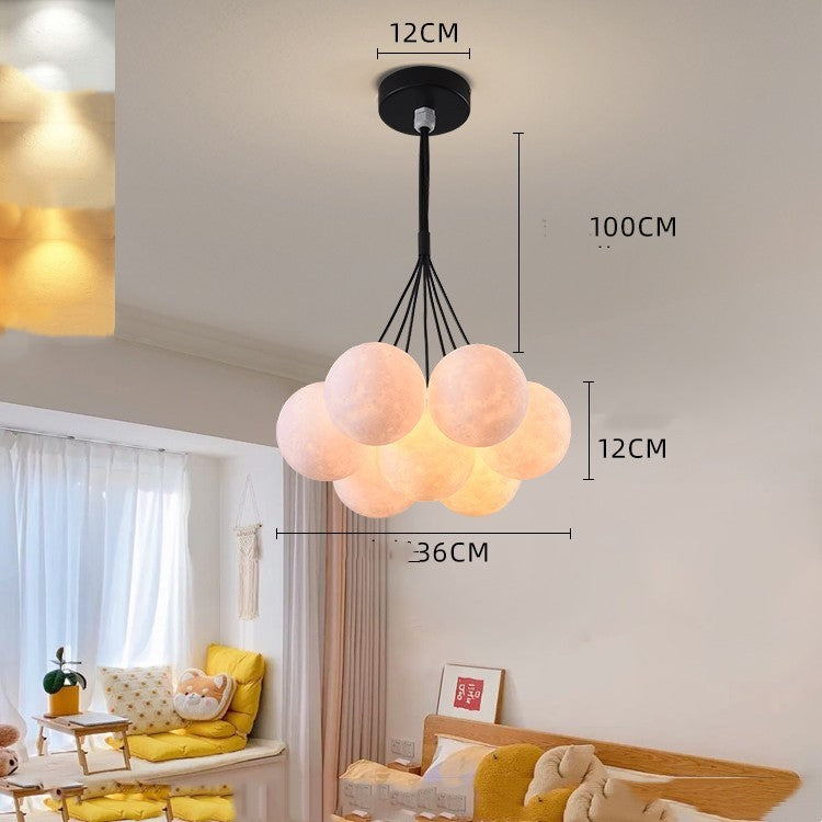 Bedroom Chandelier Nordic Lamps Creative Moon Bubble Lights