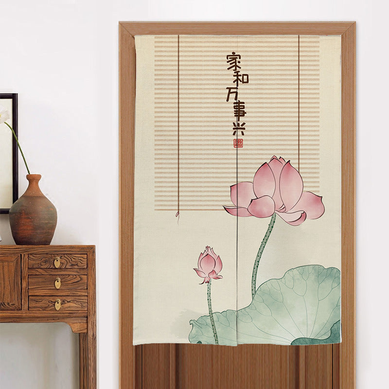 Home Kitchen Bedroom Partition Chinese Style Cloth Curtain