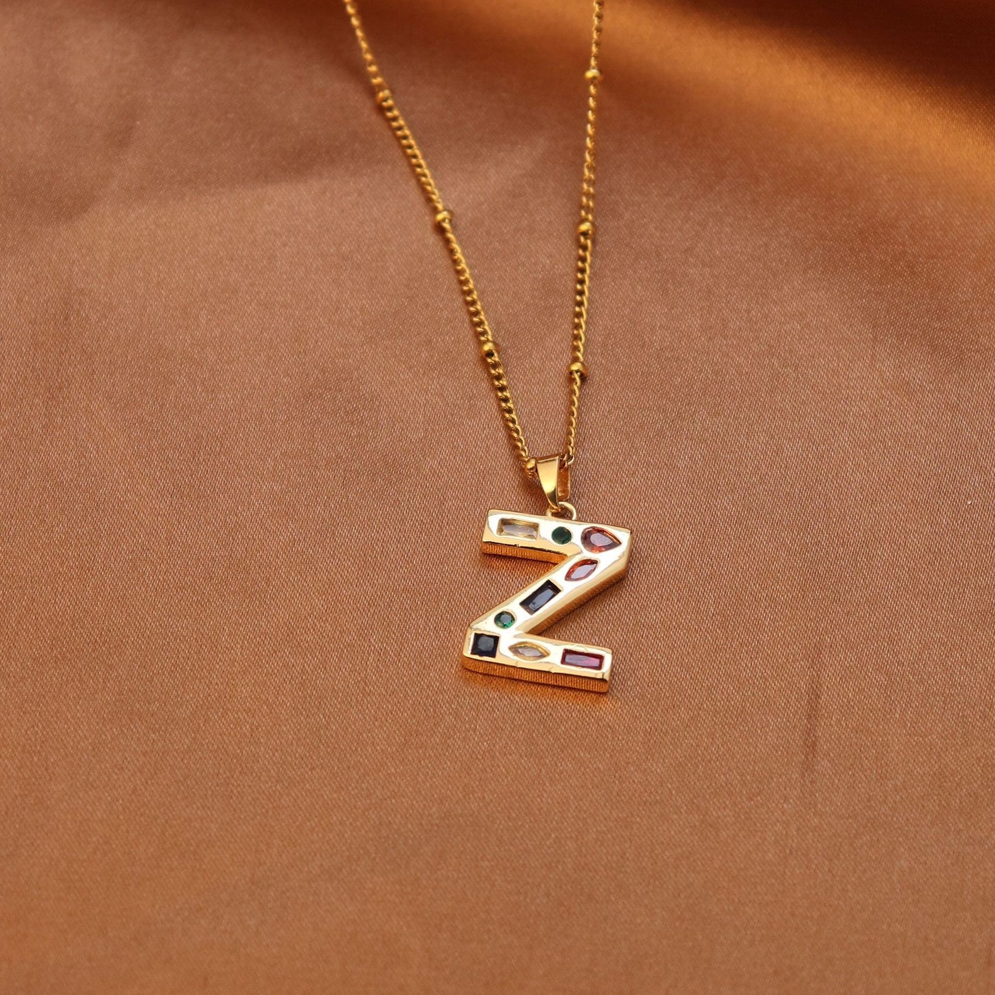 26 Letter Necklace Female Titanium Steel Chain Initial Letter