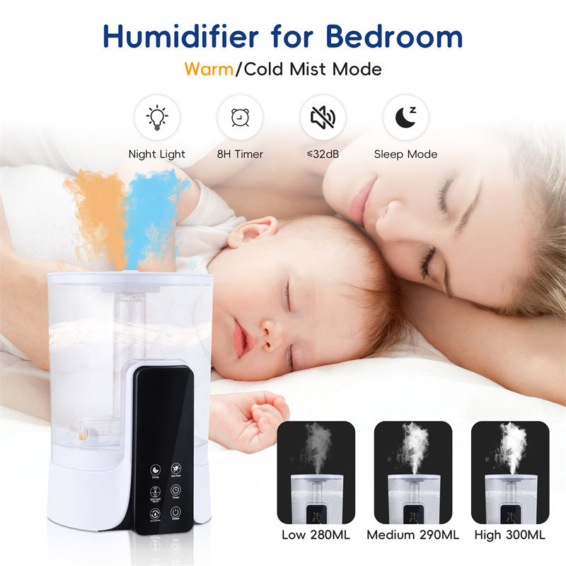 6L Large-capacity Humidifier Intelligent Timed Heating Spray UV Sterilization Intelligent Remote Control