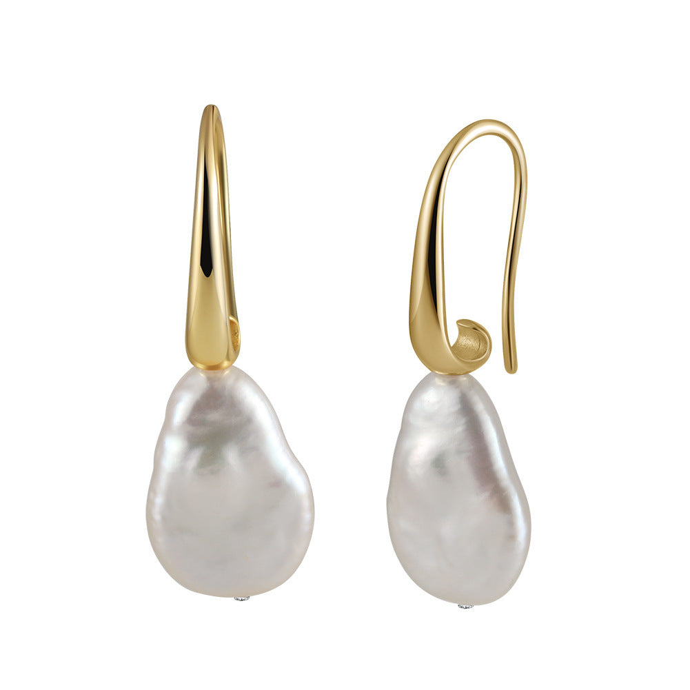 S925 Sterling Silver Natural Pearl Earrings