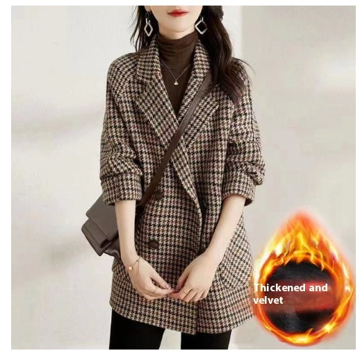 Suit Collar Woolen Coat Women's Loose Woolen Coat