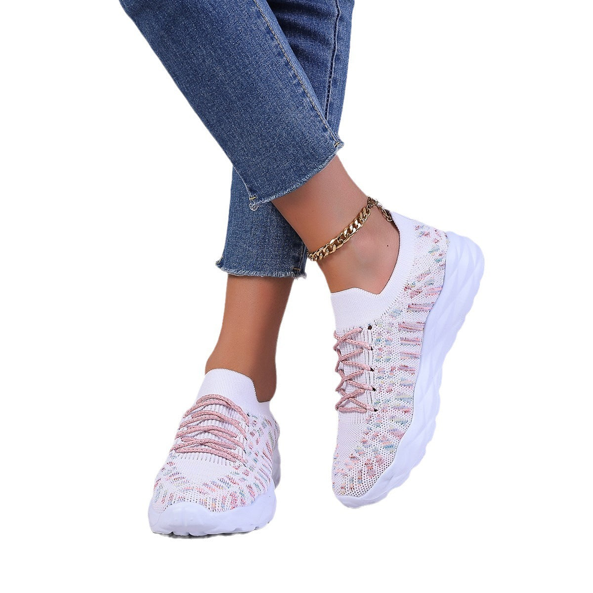 Summer New Fashion Sports And Leisure Flying Woven Large Size Women's Pumps