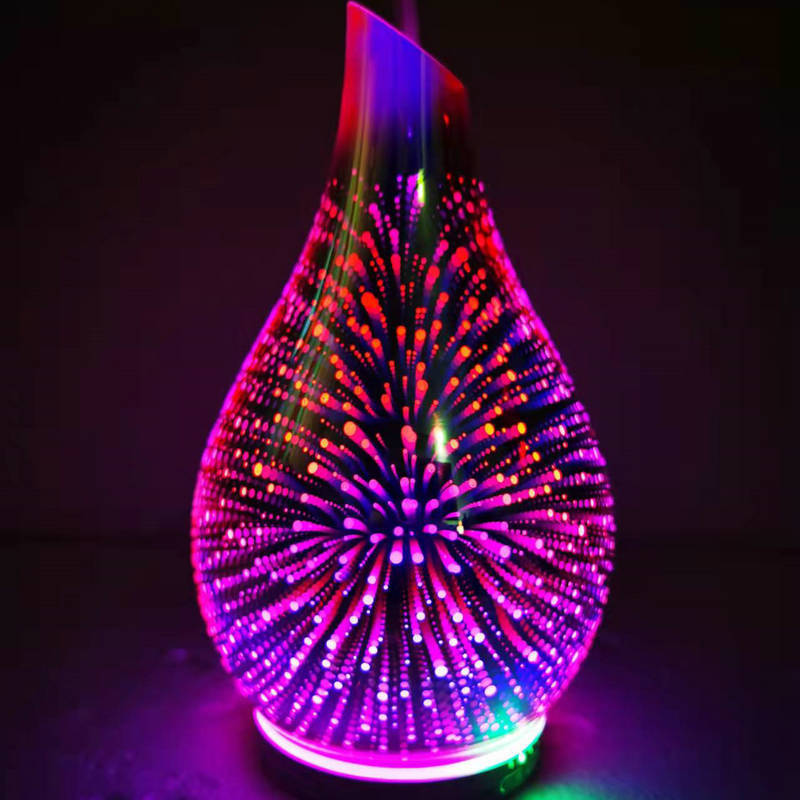 Touch Dimming 3D Glass Fragrance Essential Oil Candle Incense Small Night Lamp