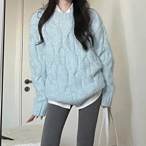 Plus Size Sweater Loose Round Neck Sweater For Women