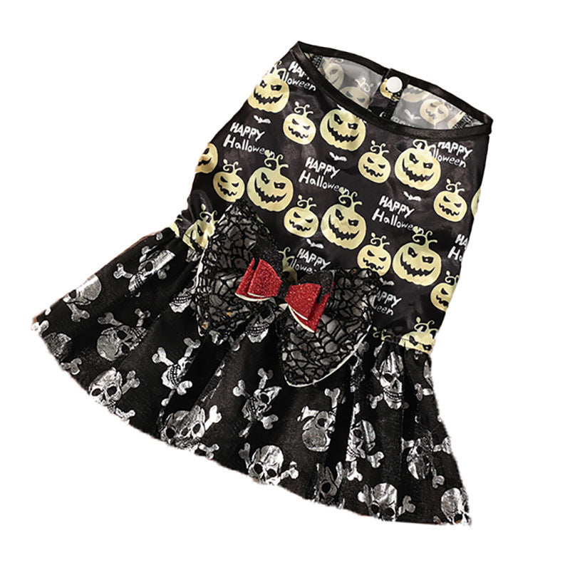 Halloween Mesh Bow Pet Skirt Creative