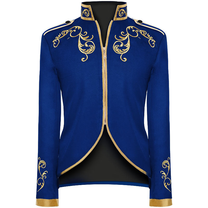 Halloween Men's Fashionable Jacket Court Prince Golden Embroidered Suit Sports Jacket