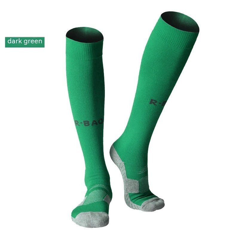 Towel Bottom Long Soccer Socks Ankle Support Protection Calf