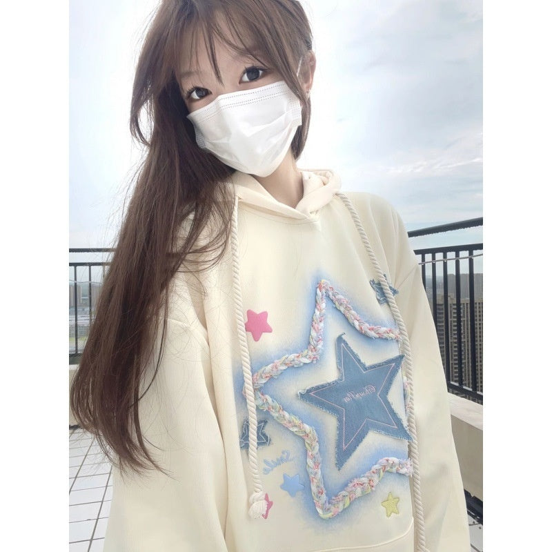 XINGX Embroidered Niche Design Hooded Sweater For Women