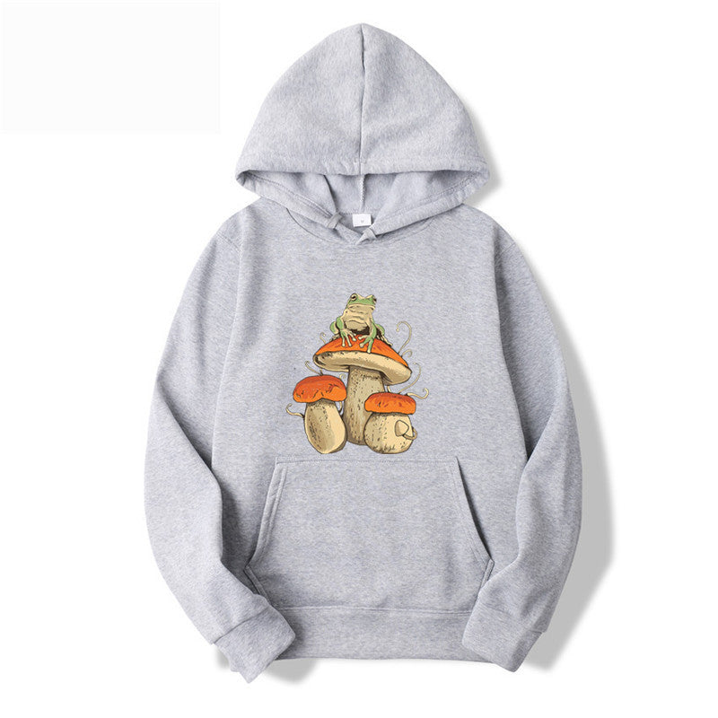 Sweatshirt Plain Letter Printed Kangaroo Pocket Drawstring Hoodie