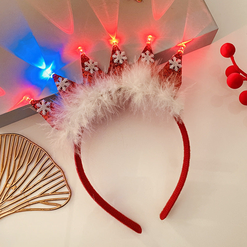 Christmas With Light Headband Snowflake Women's