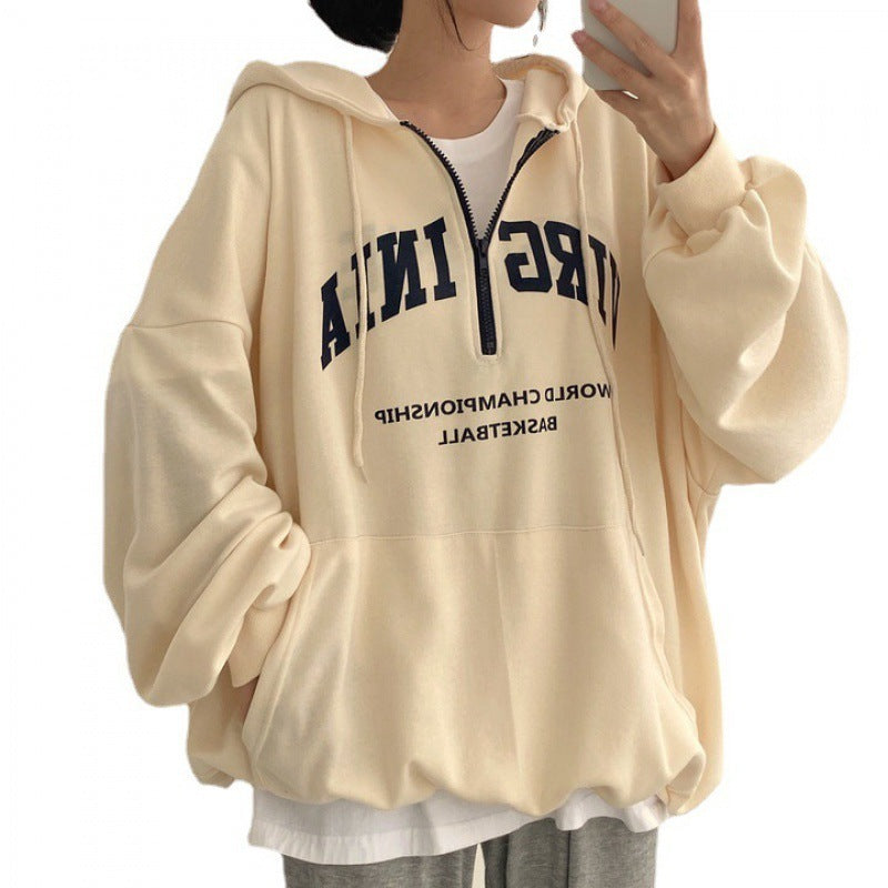 Casual Letters Hooded Pullover Women