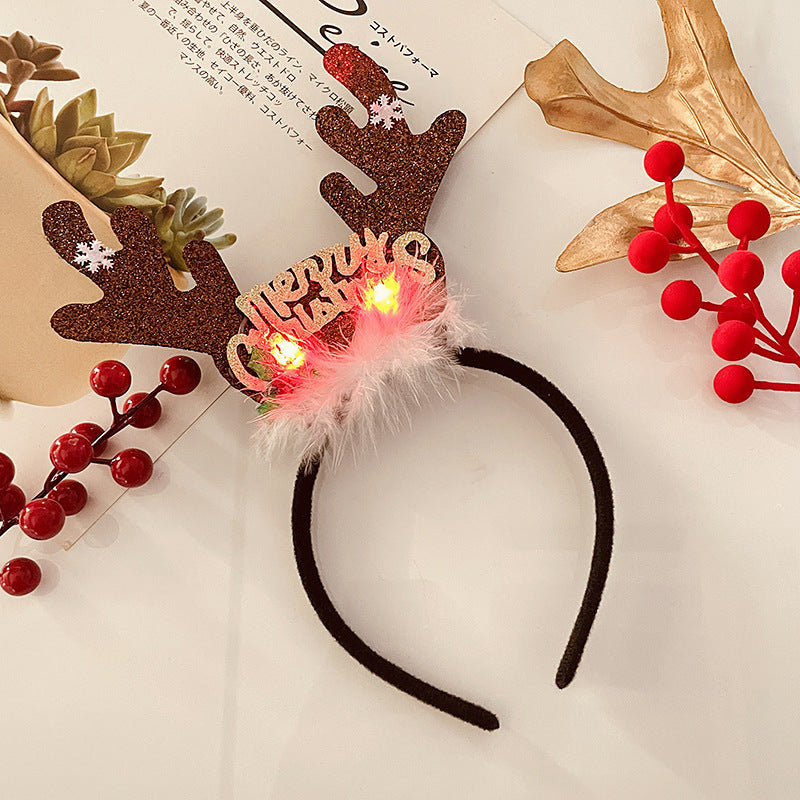 Christmas With Light Headband Snowflake Women's