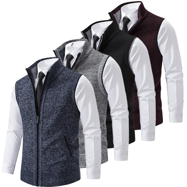 Men's Stand Collar Sweater Knitted Cardigan Coat