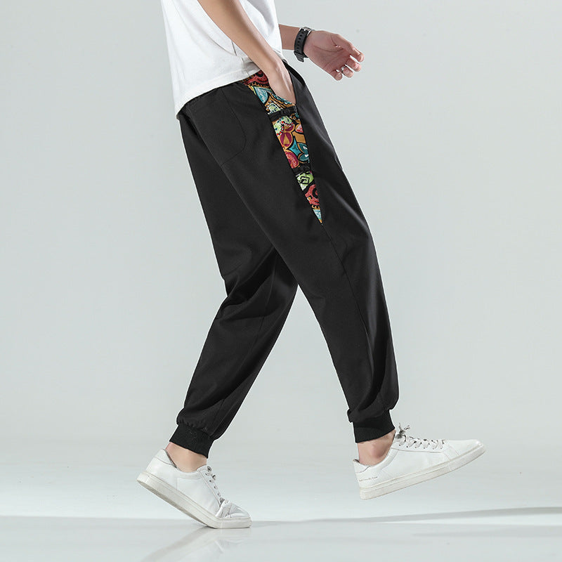 Plus Size Cropped Pants Chinese Style Men's Trendy Casual Pants