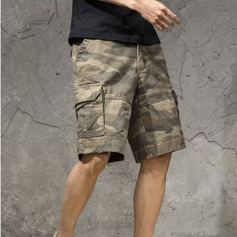 Summer Loose Five Points Casual Camouflage Workwear Shorts Men