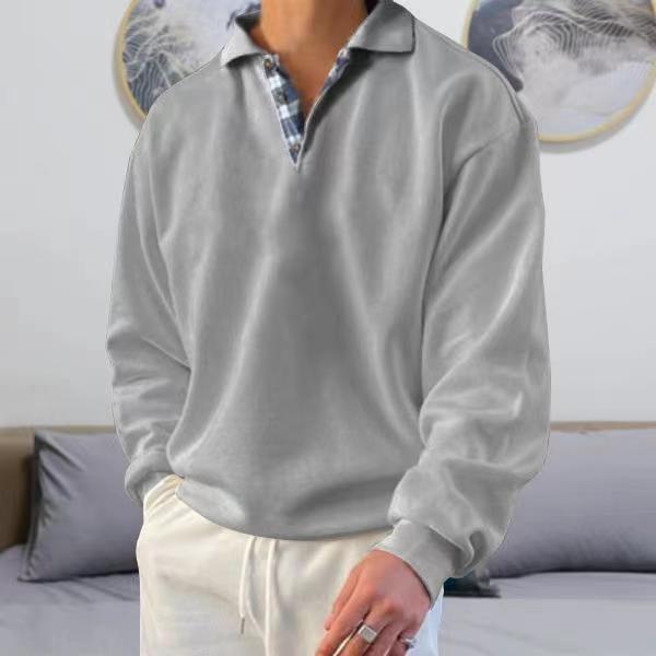 Season Long Sleeve V-neck Men's Lapel Loose Hoodie Men's Wear