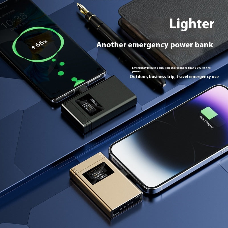 Power Bank Lighter Creative Personality Usb Electronic Lighter Metal Double