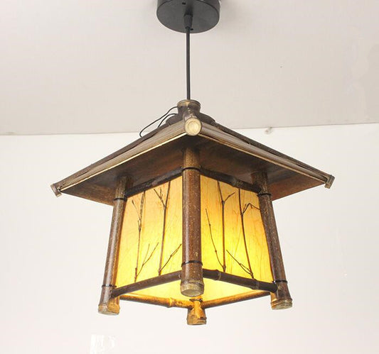 Retro Chinese Style Chandelier Tea Room Southeast Asia Chandelier Bamboo Lamp