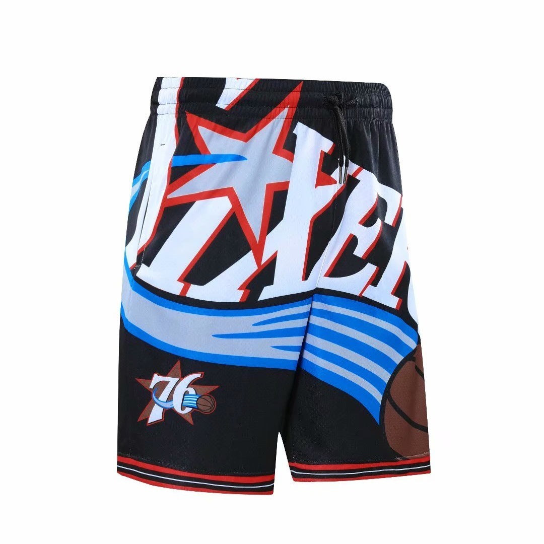 76-person Retro Basketball Outdoor Running Sports Beach Casual Loose Breathable Trendy Fashion Shorts