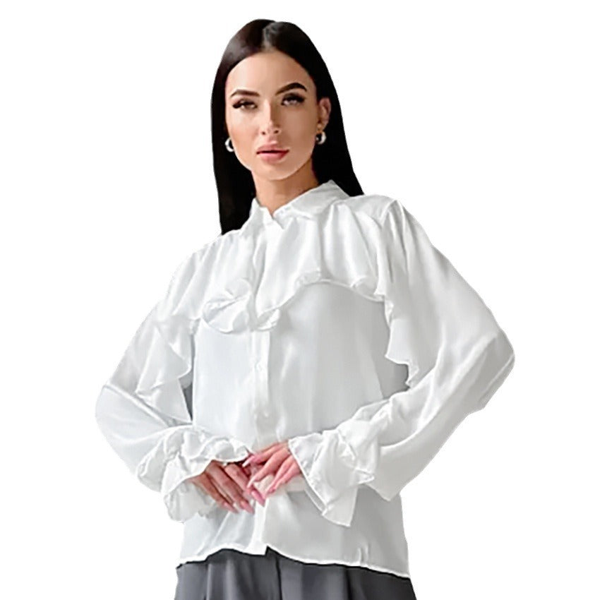 Minimalist Design Ruffled Women's Fashion Shirt