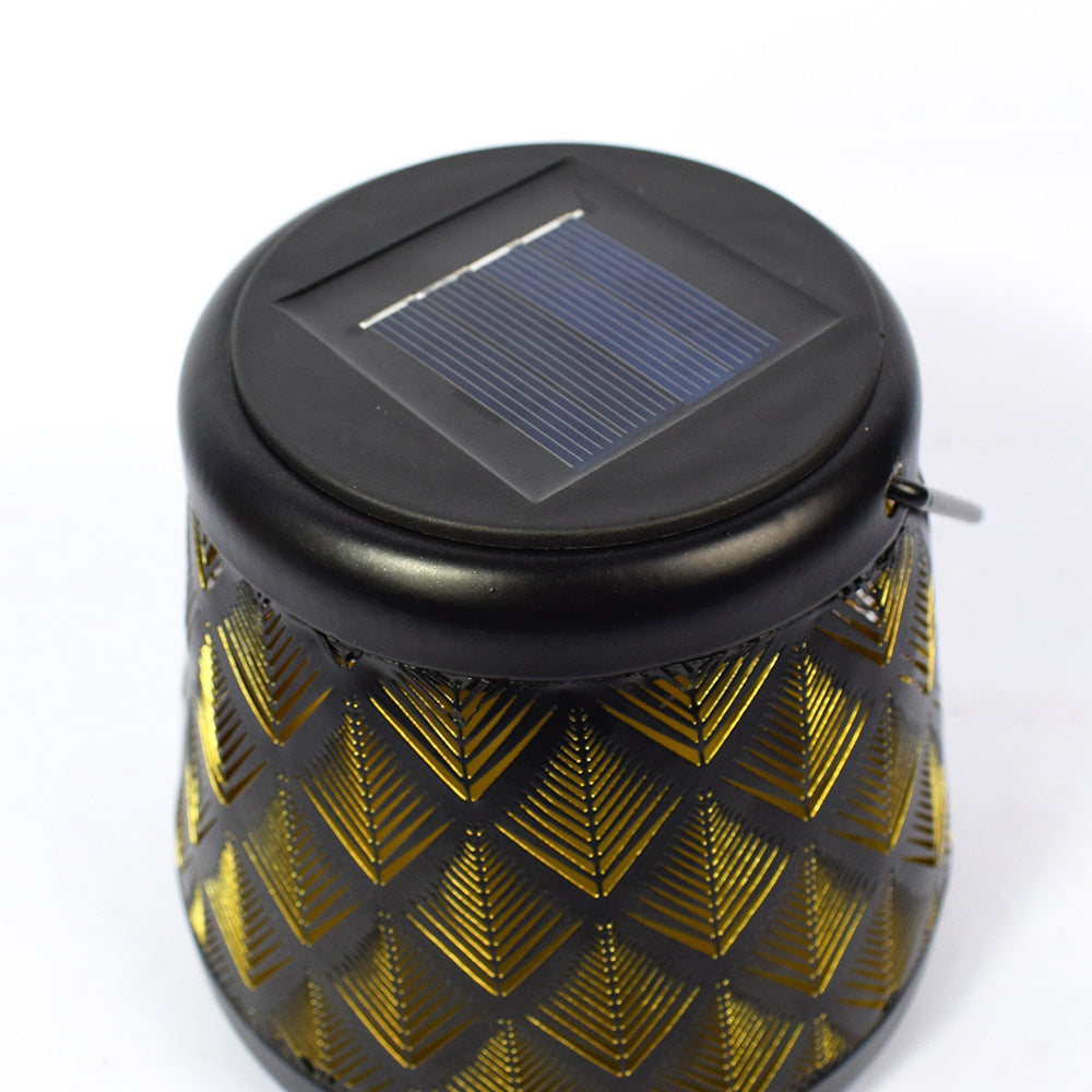 Wrought Iron Hollow Solar Lantern