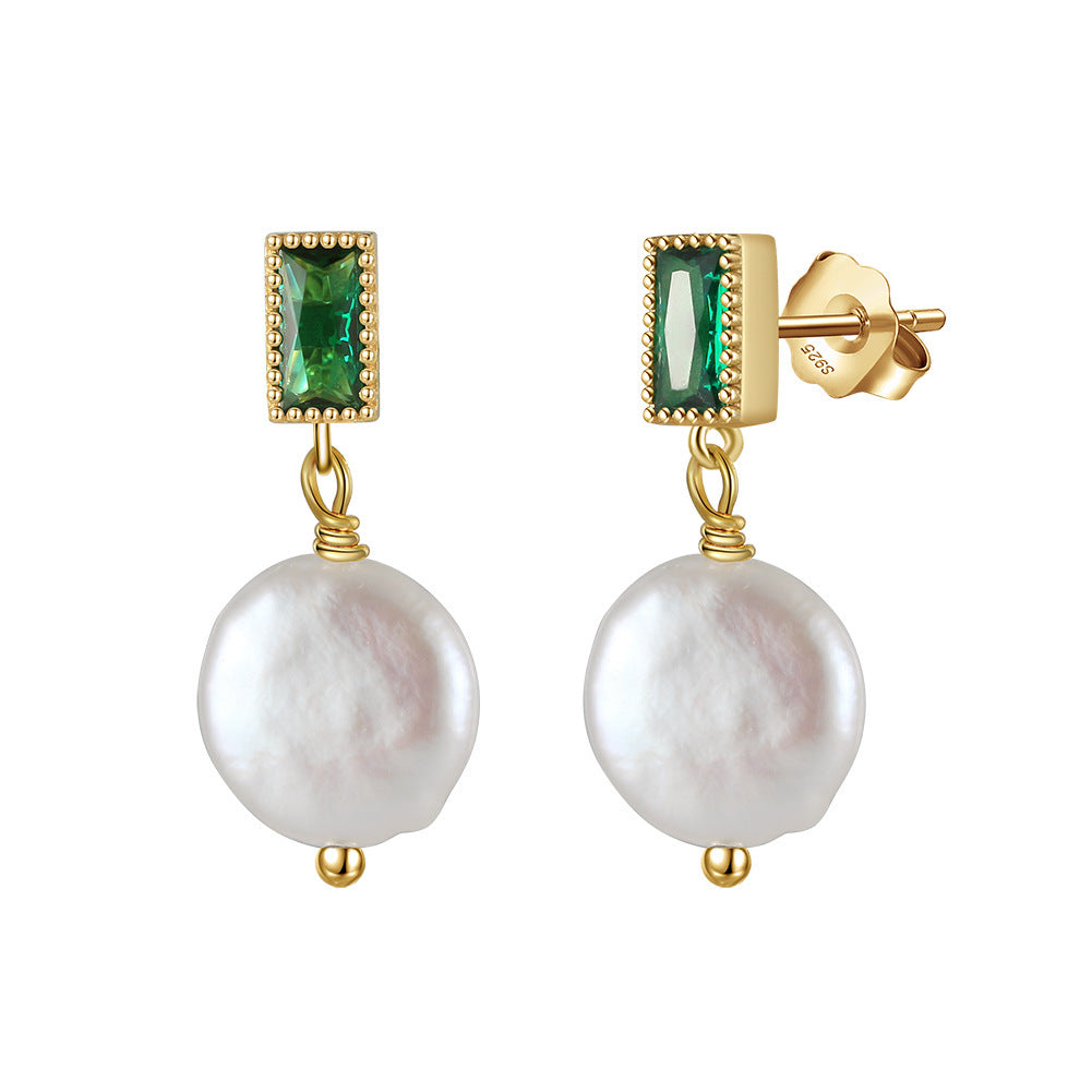 S925 Sterling Silver Natural Pearl Earrings