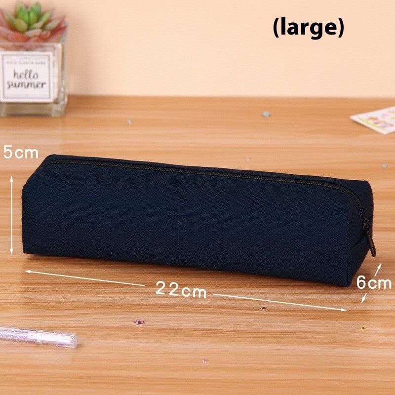 Solid Color Oxford Cloth Large Capacity Student Minimalist Stationery Case