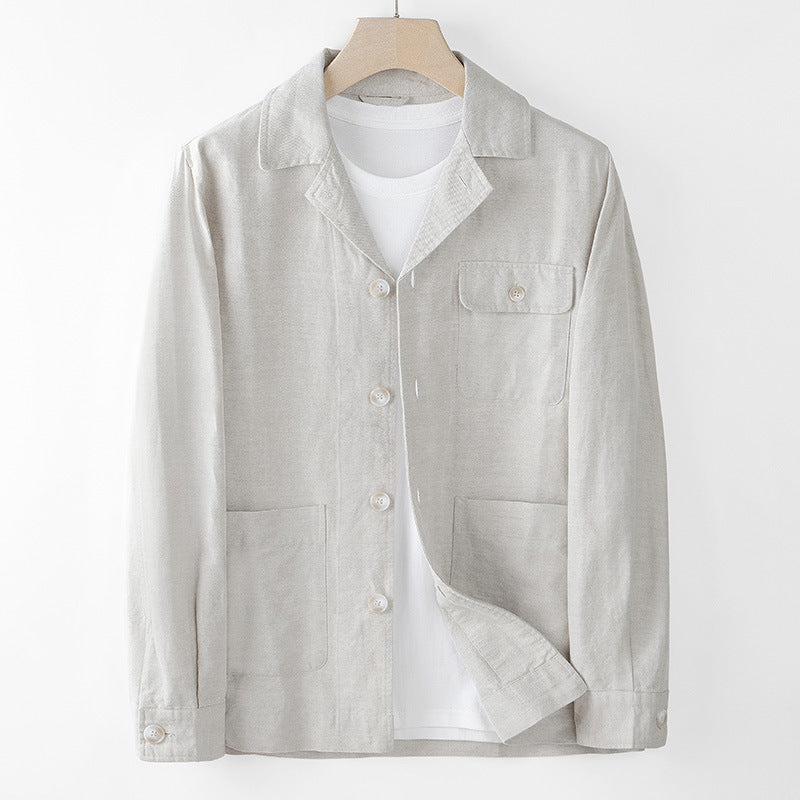 Slim Casual Thin Cotton Linen Suit Coat