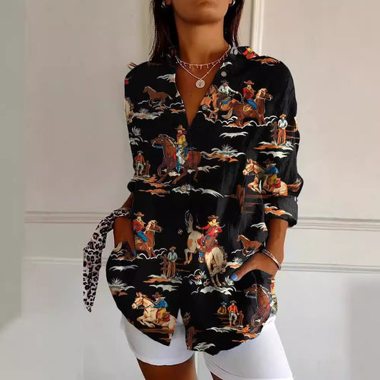 Women's Summer Animal Pattern Printed Shirt