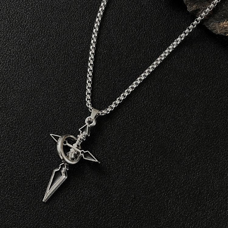 Cross Pendant Men's Trendy Sweater Pendant Titanium Steel Necklace