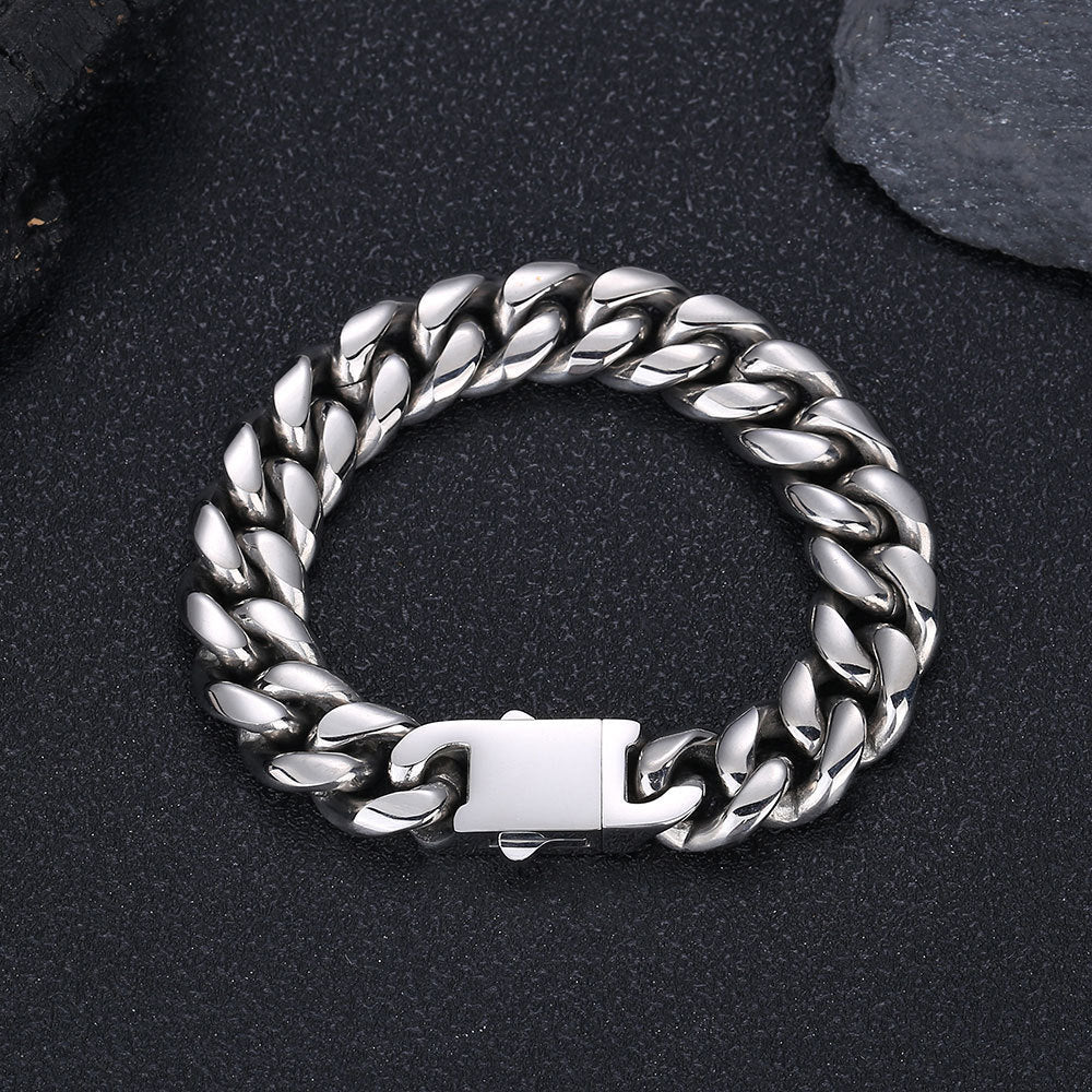 Stainless Steel Cuban Bracelet Spring Fastener