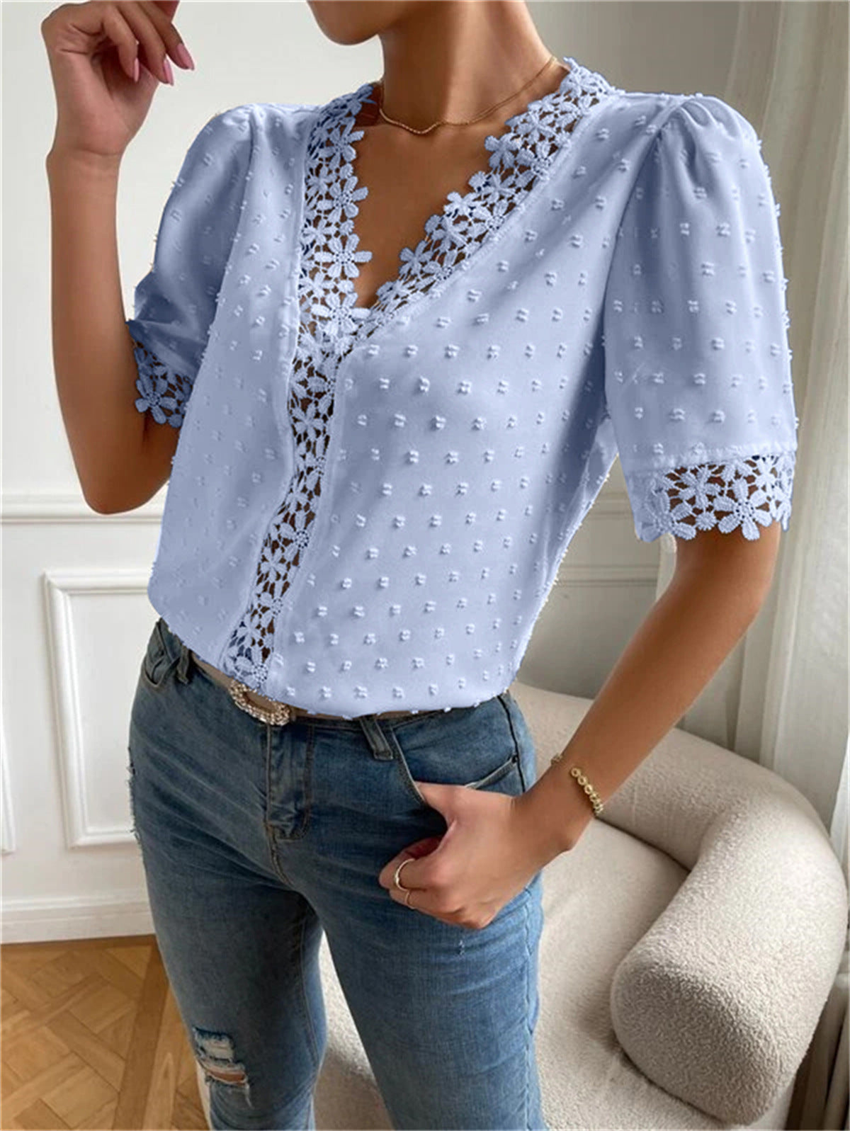 V-neck Shirt Women's Shirt New Top