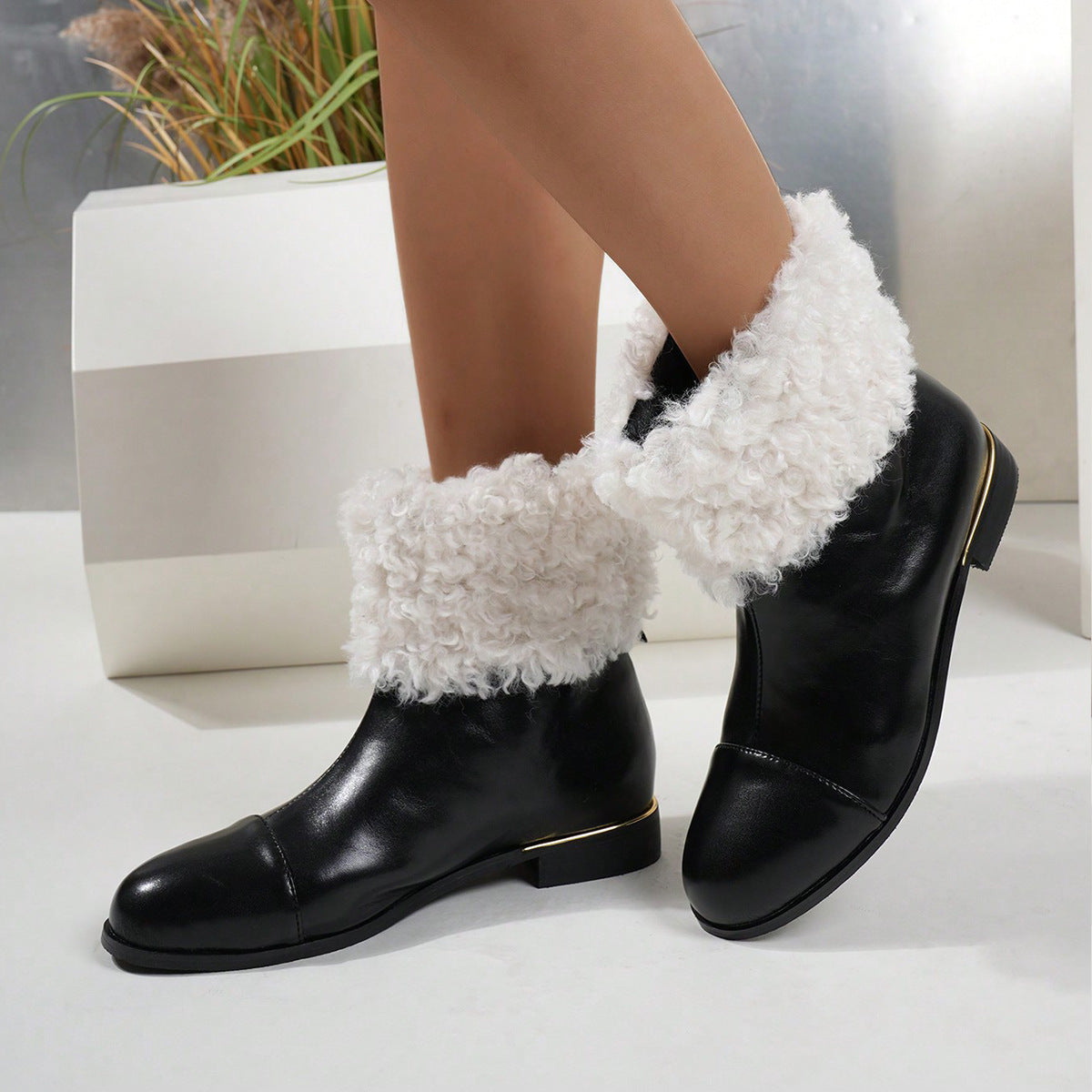 British Style Short Boots With Short Plush Autumn And Winter Ins All-match Fashion Women's Shoes