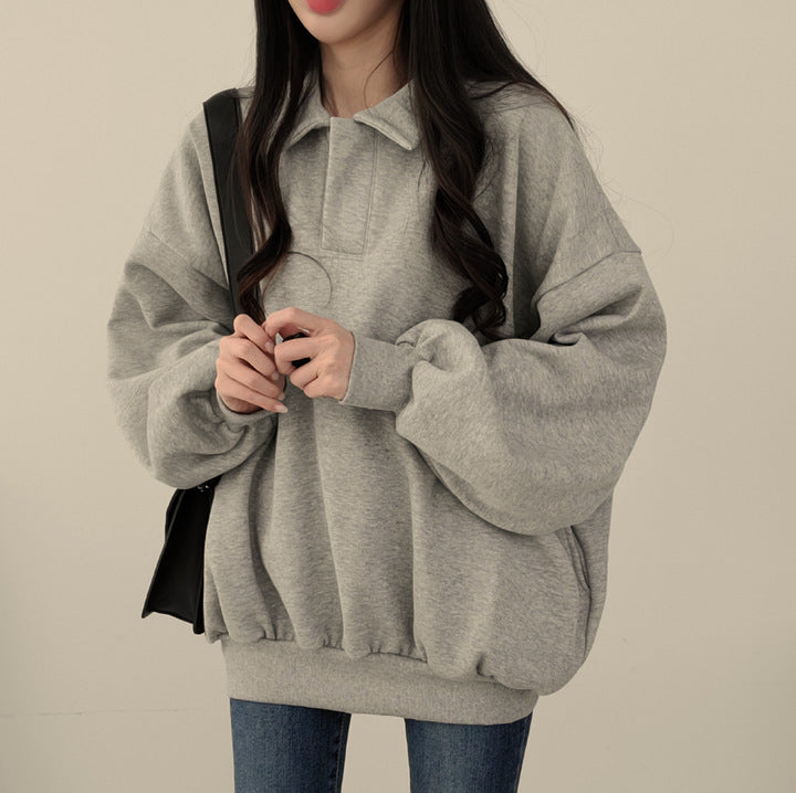 Idle Style Casual Loose Retro Sweater Coat For Women