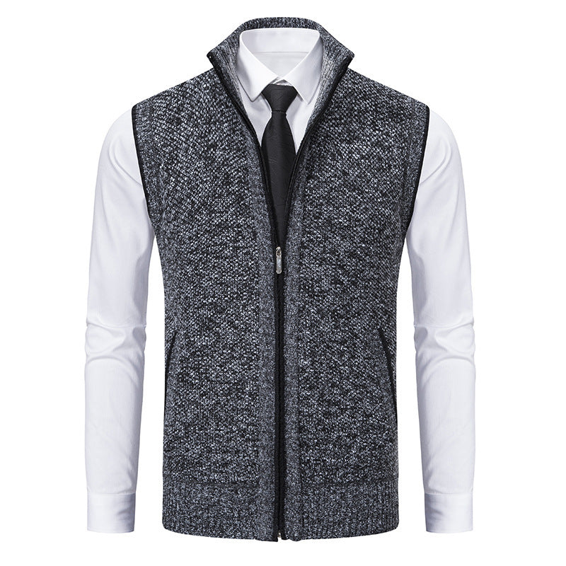 Men's Stand Collar Sweater Knitted Cardigan Coat